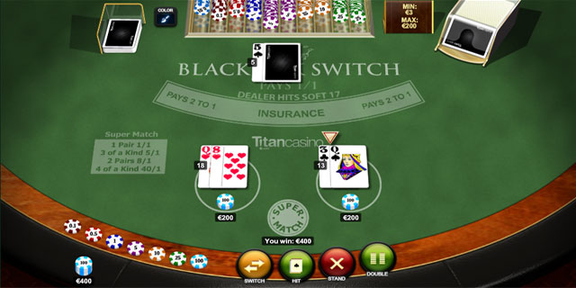 Switch blackjack card game