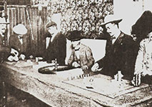 Old Photo of People Playing American Roulette Casino