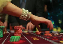 Player Placing A Bet on Casino Roulete