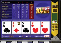 Video Poker Tens or Better Screenshot