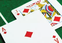 Asso e fante di quadri che formano il blackjack