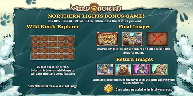 Slot Wild North Bonus Game Paytable
