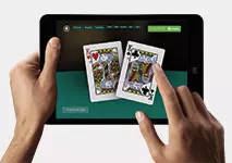 Poker played on tablet using Trustly Deposit