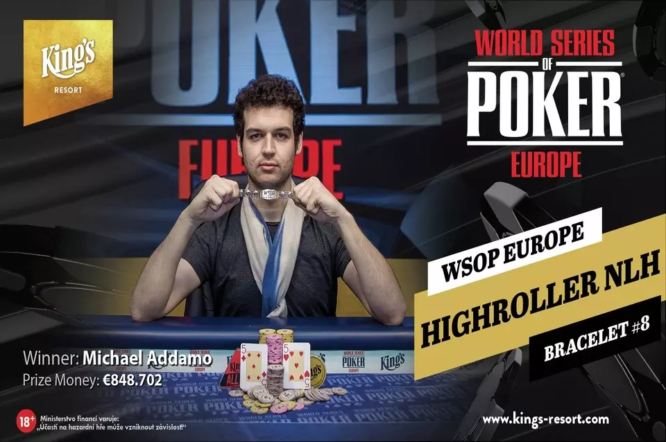 Michael Addamo Claims €848,702 and the Bling at WSOPE €25,000 High Roller