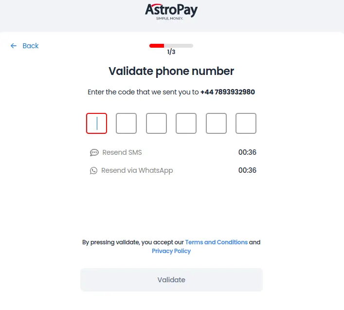 AstroPay Registration Process 3