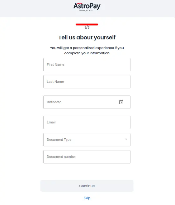 AstroPay Registration Process 5