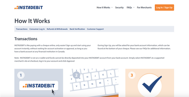 Instadebit Registration Process