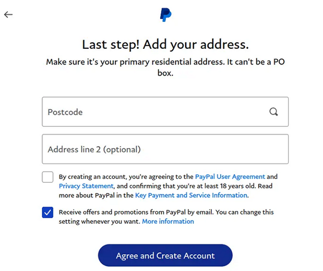 PayPal Registration Process