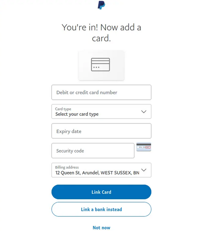 PayPal Registration Process