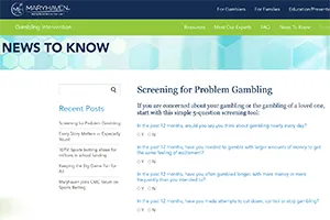 Maryhaven - Online Gambling Screening Test